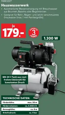 Lidl PARKSIDE Hauswasserwerk Angebot