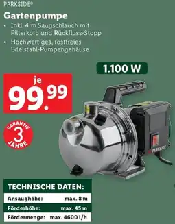 Lidl PARKSIDE Gartenpumpe Angebot