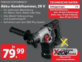 Lidl PARKSIDE PERFORMANCE Akku-Kombihammer Angebot