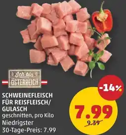 PENNY Schweinefleisch für reisfleisch/ gulasch Angebot