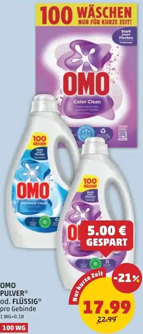 PENNY Omo pulver od. flüssig Angebot