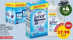 PENNY Lenor gel, pulver od. all-in-1-pods Angebot