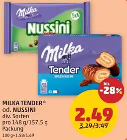 PENNY Milka tender od. nussini Angebot