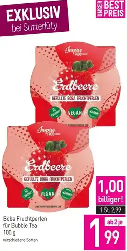 Sutterlüty Boba Fruchtperlen für Bubble Tea Angebot