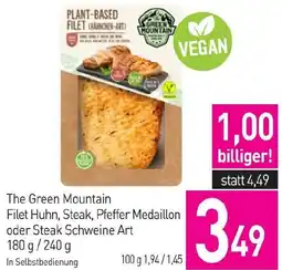 Sutterlüty The Green Mountain Filet Huhn, Steak, Pfeffer Medaillon oder Steak Schweine Art Angebot