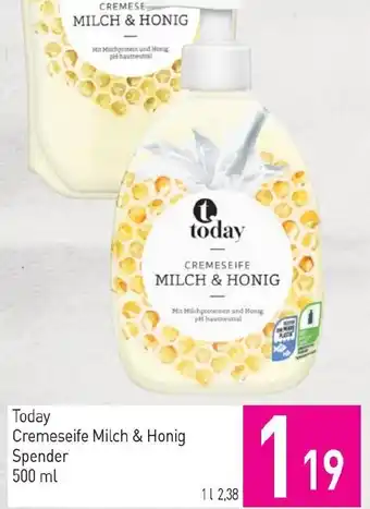Sutterlüty Today Cremeseife Milch & Honig Spender Angebot