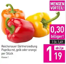 Sutterlüty Reichenauer Gärtnersiedlung Paprika rot, gelb oder orange Angebot
