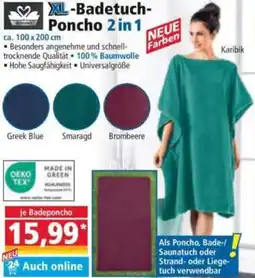 Norma XL-Badetuch- Poncho 2 in 1 Angebot