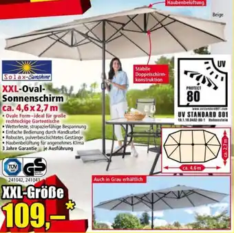 Norma Solax-Sunshine XXL-Oval- Sonnenschirm Angebot