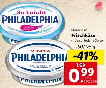 Lidl Philadelphia Frischkäse 150/175 g Angebot