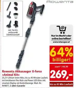 Interspar Rowenta Akkusauger X-force Animal Kit Angebot