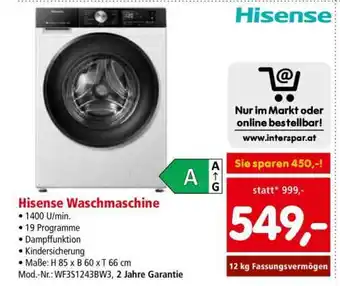 Interspar HISENSE Waschmaschine Angebot