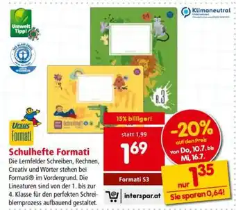 Interspar Schulhefte Formati Angebot