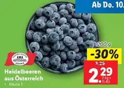 Lidl Heidelbeeren aus Österreich Angebot