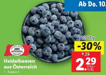 Lidl Heidelbeeren aus Österreich Angebot