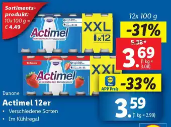 Lidl Danone Actimel 12er Angebot
