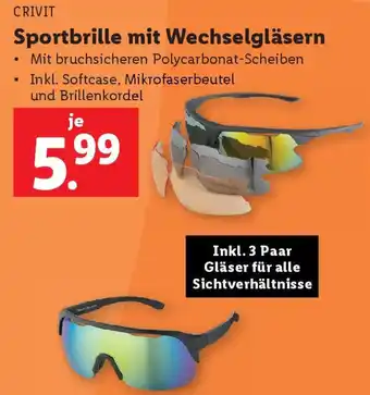 Lidl Crivit Sportbrille mit Wechselgläsern Angebot