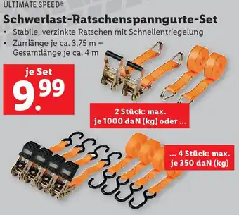 Lidl Schwerlast Ratschenspanngurte.4 Stück: max. je 350 daN (kg) Set Angebot