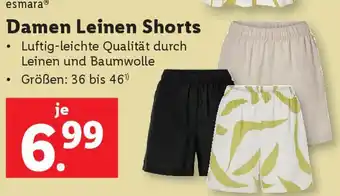 Lidl Damen Leinen Shorts Angebot