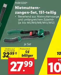 Lidl Parkside Nietmutternzangen Set Angebot