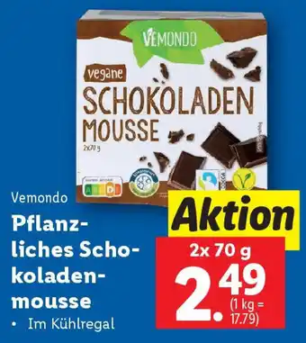 Lidl Vemondo Pflanzliches Schokoladenmousse Angebot