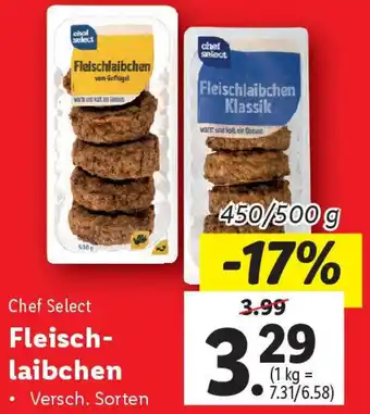 Lidl Chef Select Fleisch- laibchen Angebot