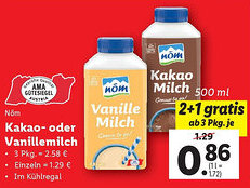 Lidl Nöm Kakao- oder Vanillemilch Angebot
