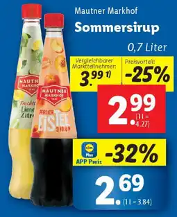 Lidl Mautner Markhof Sommersirup Angebot