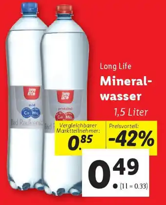 Lidl Long Life Mineral- wasser Angebot