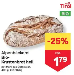 MPreis Alpenbäckerei Bio Krustenbrot hell Angebot