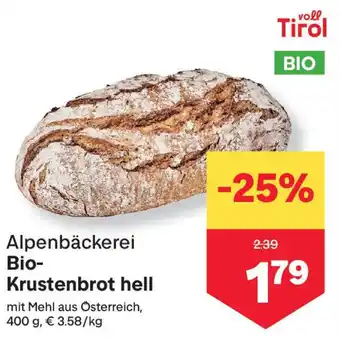 MPreis Alpenbäckerei Bio Krustenbrot hell Angebot