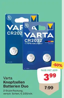 MPreis Varta Knopfzellen Batterien Duo Angebot