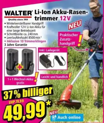 Norma WALTER Li-Ion Akku Rasentrimmer 12V Angebot