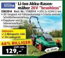 Norma Li-Ion Akku-Rasen- mäher 20V brushless Angebot