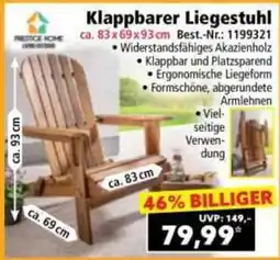 Norma Klappbarer Liegestuhl Angebot