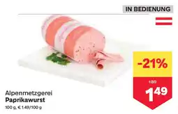 MPreis Alpenmetzgerei Paprikawurst Angebot