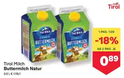 MPreis Tirol Milch Buttermilch Natur Angebot