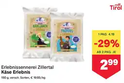 MPreis Erlebnissennerei Zillertal Käse Erlebnis Angebot