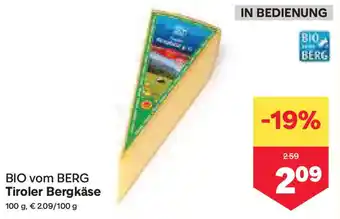 MPreis BIO vom BERG Tiroler Bergkäse Angebot
