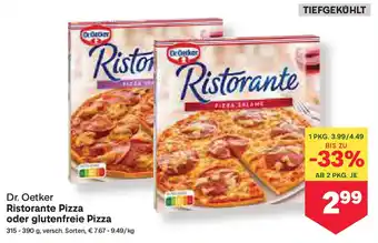 MPreis Dr. Oetker Ristorante Pizza oder glutenfreie Pizza Angebot