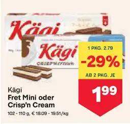 MPreis Kägi Fret Mini oder Crisp'n Cream Angebot