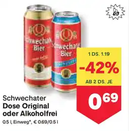 MPreis Schwechater Dose Original oder Alkoholfrei Angebot