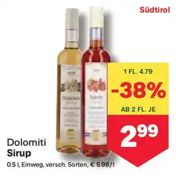 MPreis Dolomiti Sirup Angebot