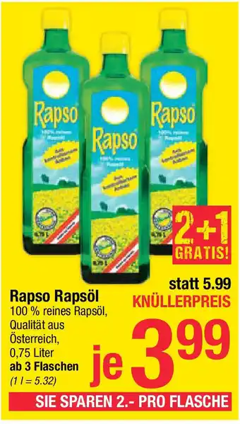 Maximarkt Rapso Rapsöl Angebot