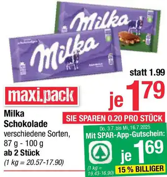 Maximarkt Milka Schokolade Angebot
