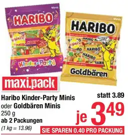 Maximarkt Haribo Kinderab 2 Packungen Party Minis oder Goldbären Minis Angebot