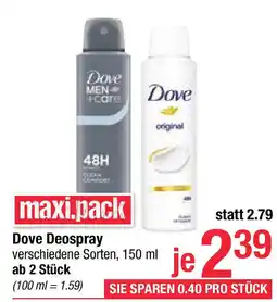 Maximarkt Dove Deospray Angebot