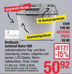 Maximarkt Brotbackautomat Bake 500 Angebot