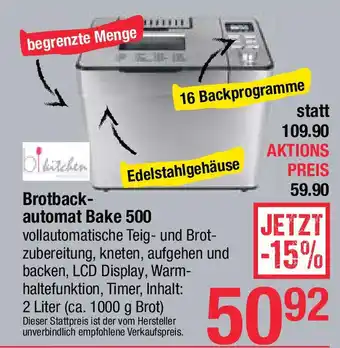 Maximarkt Brotbackautomat Bake 500 Angebot