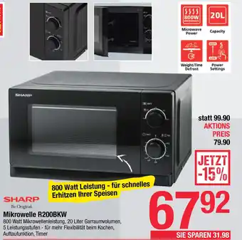 Maximarkt Sharp Mikrowelle R200BKW Angebot